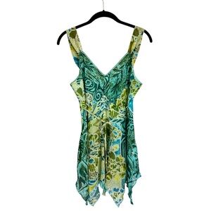 Separates Y2K babydoll handkerchief hem tie detail long length tank top fairy M